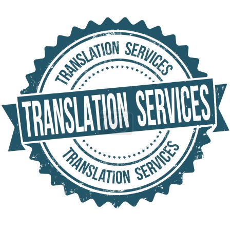 Illustration for Translation services grunge rubber stamp on white background, vector illustration - Royalty Free Image