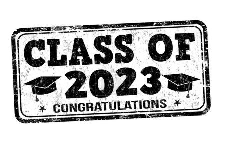 Illustration for Class of 2023 grunge rubber stamp on white background, vector illustration - Royalty Free Image