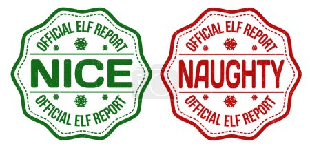 Illustration for Nice and naughty grunge rubber stamps on white background, vector illustration - Royalty Free Image