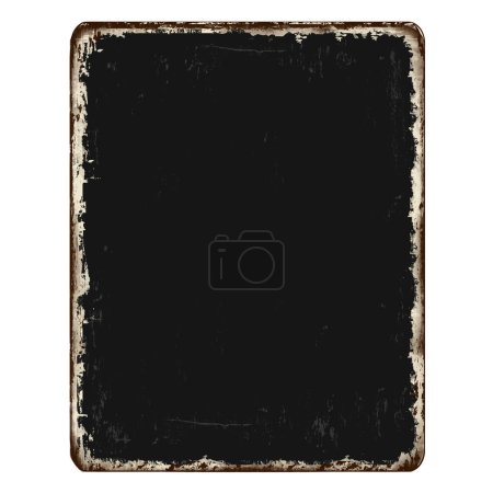 Blanked vintage rusty metal plate on a white background, vector illustration