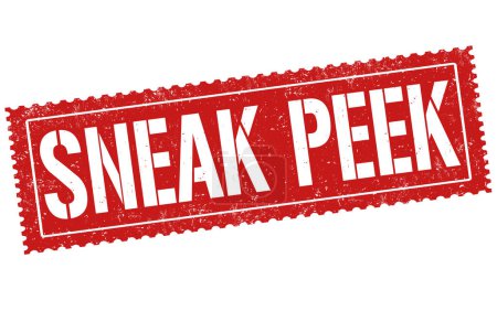 Ilustración de Sneak peek grunge sello de goma sobre fondo blanco, ilustración vectorial - Imagen libre de derechos