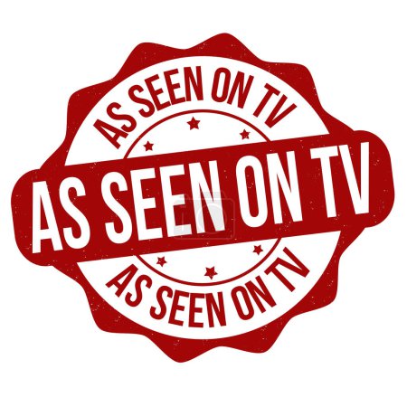 Ilustración de As seen on tv label or stamp on white background, vector illustration - Imagen libre de derechos