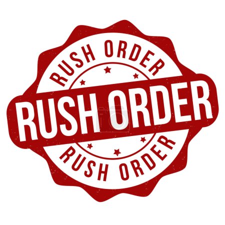 Illustration for Rush order label or stamp on white background, vector illustration - Royalty Free Image