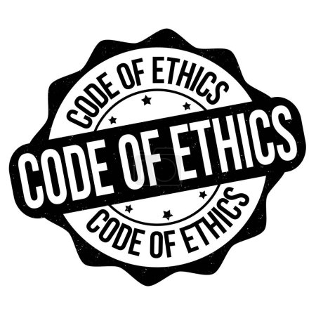 Illustration for Code of ethics label or stamp on white background, vector illustration - Royalty Free Image
