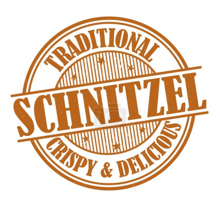 Ilustración de Schnitzel grunge rubber stamp on white background, vector illustration - Imagen libre de derechos