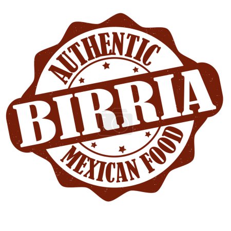 Ilustración de Etiqueta o sello Birria sobre fondo blanco, ilustración vectorial - Imagen libre de derechos