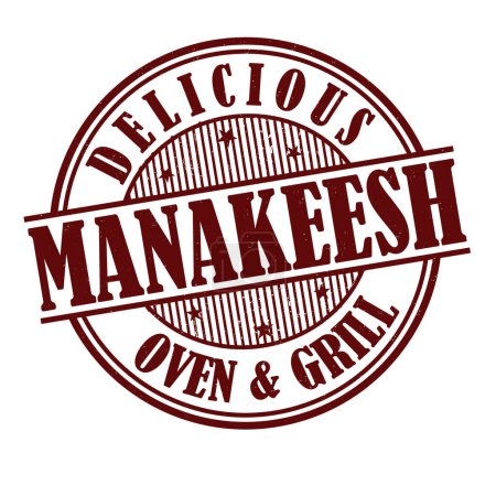 Téléchargez les illustrations : Manakeesh grunge rubber stamp on white background, vector illustration - en licence libre de droit