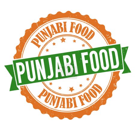 Illustration for Punjabi food grunge rubber stamp on white background, vector illustration - Royalty Free Image