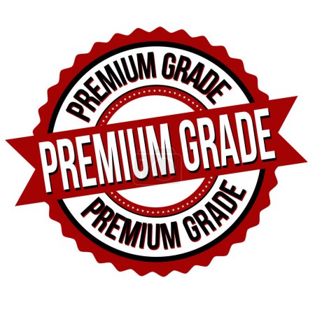 Illustration for Premium grade label or sticker on white background, vector illustration - Royalty Free Image