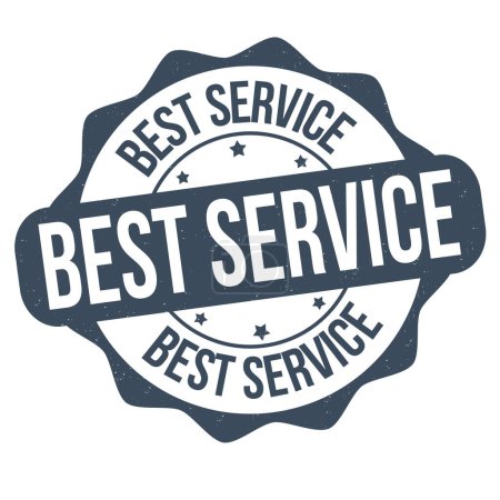 Ilustración de Best service label or stamp on white background, vector illustration - Imagen libre de derechos