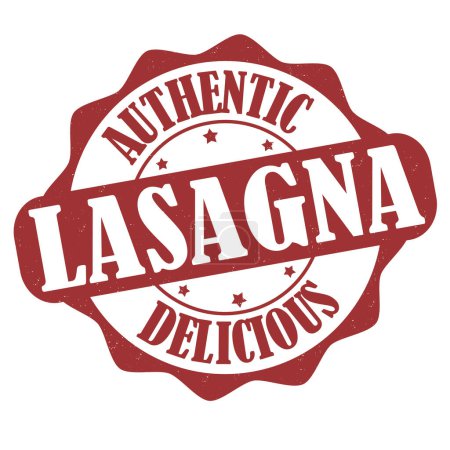 Téléchargez les illustrations : Lasagna grunge rubber stamp on white background, vector illustration - en licence libre de droit