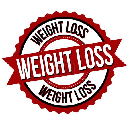 Illustration for Weight loss label or stamp on white background, vector illustration - Royalty Free Image