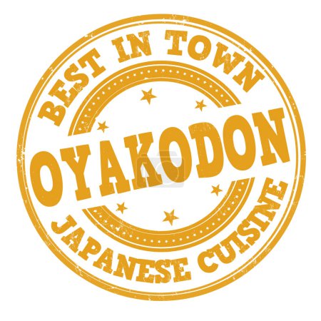 Téléchargez les illustrations : Oyakodon grunge tampon caoutchouc sur fond blanc, illustration vectorielle - en licence libre de droit