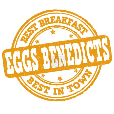Ilustración de Huevos Benedicts grunge sello de goma sobre fondo blanco, ilustración vectorial - Imagen libre de derechos
