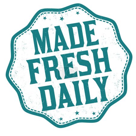 Ilustración de Made fresh daily grunge rubber stamp on white background, vector illustration - Imagen libre de derechos