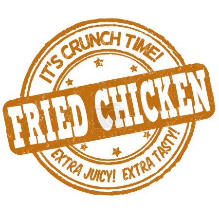 Illustration for Fried chicken grunge rubber stamp on white background, vector illustration - Royalty Free Image