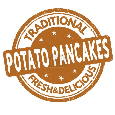 Illustration for Potato pancakes grunge rubber stamp on white background, vector illustration - Royalty Free Image