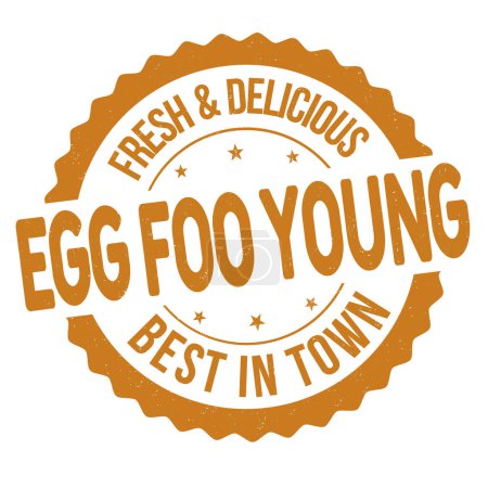 Téléchargez les illustrations : Egg foo jeune timbre en caoutchouc grunge sur fond blanc, illustration vectorielle - en licence libre de droit