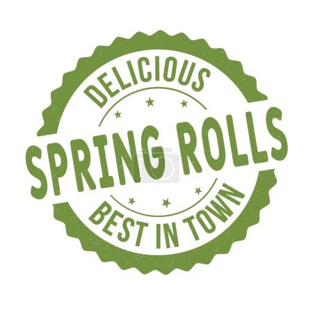 Illustration for Spring rolls grunge rubber stamp on white background, vector illustration - Royalty Free Image