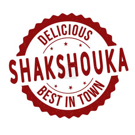 Téléchargez les illustrations : Shakshouka timbre en caoutchouc grunge sur fond blanc, illustration vectorielle - en licence libre de droit