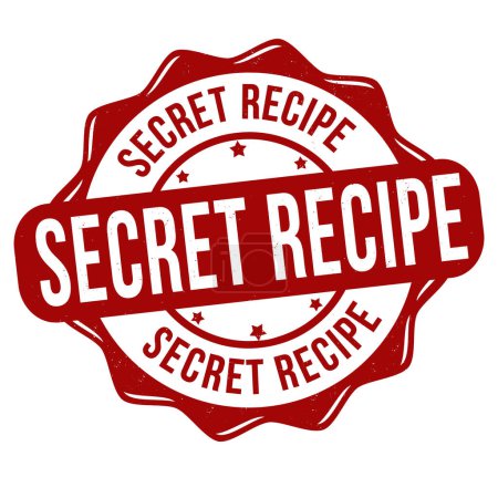 Illustration for Secret recipe grunge rubber stamp on white background, vector illustration - Royalty Free Image