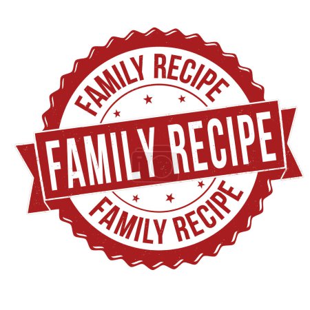 Illustration for Family recipe grunge rubber stamp on white background, vector illustration - Royalty Free Image