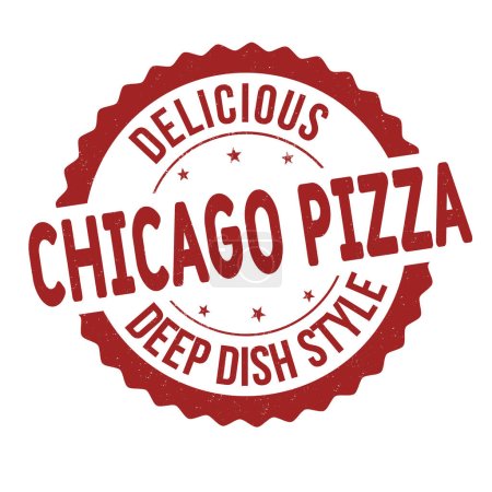Téléchargez les illustrations : Chicago pizza grunge tampon caoutchouc sur fond blanc, illustration vectorielle - en licence libre de droit