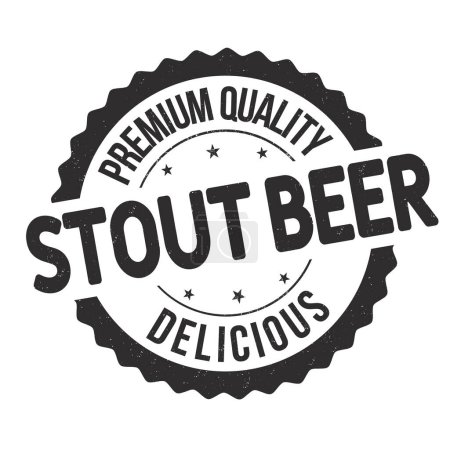 Illustration for Stout beer grunge rubber stamp on white background, vector illustration - Royalty Free Image