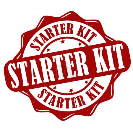 Illustration for Starter kit grunge rubber stamp on white background, vector illustration - Royalty Free Image