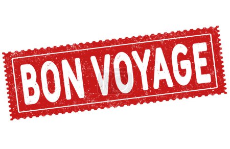 Illustration for Bon voyage grunge rubber stamp on white background, vector illustration - Royalty Free Image