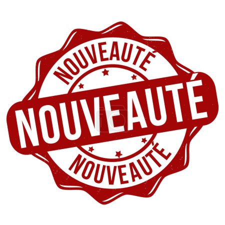 Illustration for Novelty on french language ( Nouveaute ) grunge rubber stamp on white background, vector illustration - Royalty Free Image