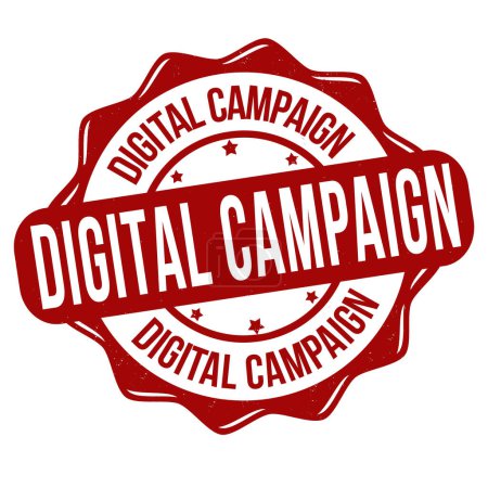 Illustration for Digital campaign grunge rubber stamp on white, vector illustration - Royalty Free Image