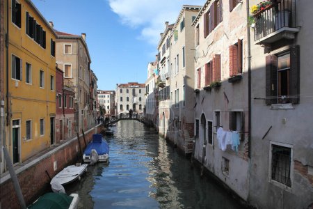 VENICE,ITALY - APRIL 26,2019: Away from the crowds of tourists, Venice offers plenty of stunning neighborhoods with fewer people to explore.
