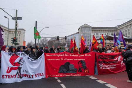 Photo for Berlin, Germany - March 8, 2023: International Women's Day march in Berlin - Royalty Free Image