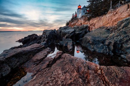 Photo for Historic landmark Bass Harbor Head Light in Mount Desert Island, Maine, United States - Royalty Free Image