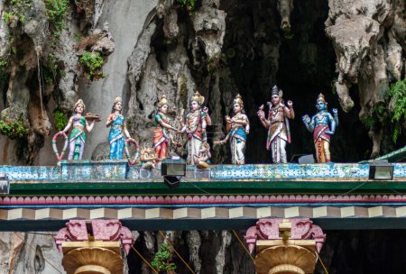 Batu Caves, Gombak, Selangor, Malaysia - 20 August 2011: Batu Caves. The cave complex is one of the most popular Hindu shrines and is dedicated to Murugan.