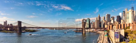 New York, USA, October 12, 2016: The FDR Drive and Brooklyn bridge view in New York City , USA