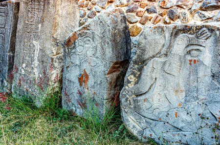 Téléchargez les photos : Galerie des Danseurs, Ruines du site archéologique précolombien de Monte Alban - Oaxaca, Mexique - en image libre de droit