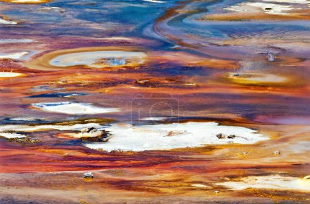 Abstract nature background. Texture of Porcelain Basin in Yellowstone national park, USA.