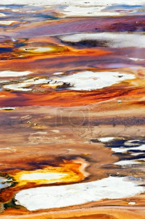 Abstract nature background. Texture of Porcelain Basin in Yellowstone national park, USA.
