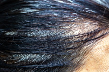 Gray hair of old women