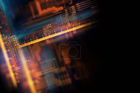 Photo for Futuristic  circuit board abstract background 3d illustratio - Royalty Free Image