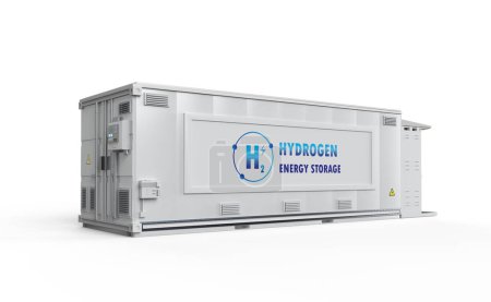 Foto de 3d rendering energy storage system or battery container unit with hydrogen power - Imagen libre de derechos