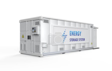 Photo for 3d rendering energy storage system or battery container unit - Royalty Free Image