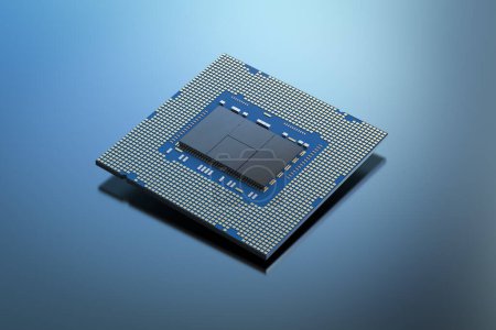 Foto de Chipset de renderizado 3d para la fabricación de semiconductores - Imagen libre de derechos