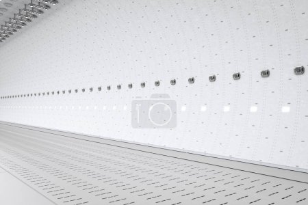 Téléchargez les photos : 3d rendant vide couloir blanc ou couloir intérieur de l'espace couloir - en image libre de droit