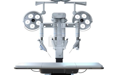 Foto de 3d renderizado cirugía asistida robótica aislada sobre fondo blanco - Imagen libre de derechos