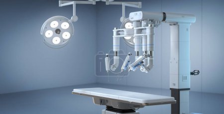 Foto de 3d renderizado cirugía asistida robótica en quirófano - Imagen libre de derechos