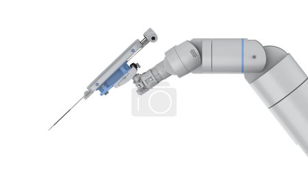 Téléchargez les photos : Machine de chirurgie assistée robotisée de rendu 3d isolée sur blanc - en image libre de droit