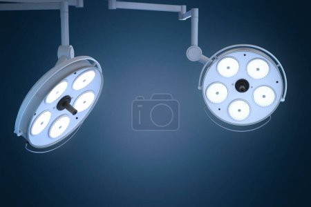 Foto de 3d renderizado luces de cirugía o lámparas médicas - Imagen libre de derechos